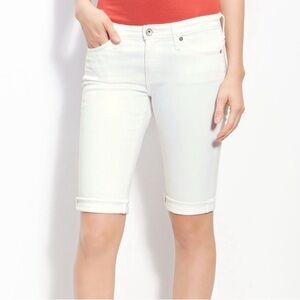 AG Adriano Goldschmied White Denim Bermuda Shorts
